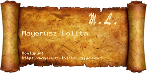 Mayerusz Lolita névjegykártya